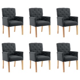 Dining chairs with armrests 6 units gray fabric by , dining chairs - Ref: Foro24-3058298, Price: 985,23 €, Discount: %