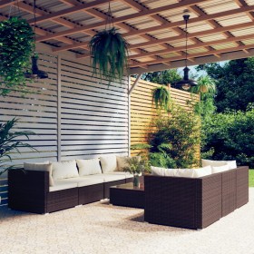 8-piece garden sofa set and brown synthetic rattan cushions by , Garden sets - Ref: Foro24-3101506, Price: 571,11 €, Discount: %