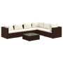 Set muebles de jardín 7 piezas y cojines ratán sintético marrón de , Conjuntos de jardín - Ref: Foro24-3101730, Precio: 514,1...