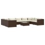 Set muebles de jardín 10 pzas y cojines ratán sintético marrón de , Conjuntos de jardín - Ref: Foro24-3101978, Precio: 952,10...