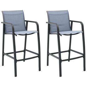 Garden high chairs 2 units gray textilene by , Garden chairs - Ref: Foro24-48118, Price: 148,09 €, Discount: %