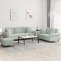 Sofa set with cushions 3 pieces light gray velvet by , Sofas - Ref: Foro24-3202280, Price: 637,92 €, Discount: %