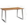 Acacia wood and stainless steel dining table 140x80x75cm by vidaXL, Kitchen and dining tables - Ref: Foro24-283892, Price: 20...