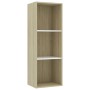 3-tier white oak plywood shelf 40x30x114cm by , Bookcases and shelves - Ref: Foro24-800941, Price: 67,28 €, Discount: %