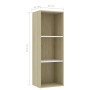 3-tier white oak plywood shelf 40x30x114cm by , Bookcases and shelves - Ref: Foro24-800941, Price: 67,28 €, Discount: %