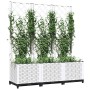 Jardinera con enrejado PP blanco 120x40x136 cm de , Maceteros y jardineras - Ref: Foro24-153284, Precio: 102,31 €, Descuento: %