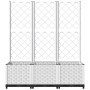 Jardinera con enrejado PP blanco 120x40x136 cm de , Maceteros y jardineras - Ref: Foro24-153284, Precio: 102,31 €, Descuento: %