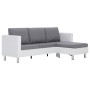 3-Sitzer-Sofa mit weißen Kunstlederkissen von , Sofas - Ref: Foro24-282285, Preis: 418,14 €, Rabatt: %