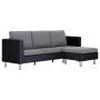 3-seater sofa with black synthetic leather cushions by , Sofas - Ref: Foro24-282287, Price: 418,14 €, Discount: %