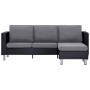 3-seater sofa with black synthetic leather cushions by , Sofas - Ref: Foro24-282287, Price: 418,14 €, Discount: %