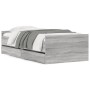 Sonoma gray bed frame with drawers 75x190 cm by , Beds and slatted bases - Ref: Foro24-3207390, Price: 122,04 €, Discount: %