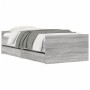 Sonoma gray bed frame with drawers 75x190 cm by , Beds and slatted bases - Ref: Foro24-3207390, Price: 122,04 €, Discount: %