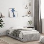 Concrete gray engineered wood bed with drawers 90x190 cm by , Beds and slatted bases - Ref: Foro24-3207325, Price: 161,97 €, ...