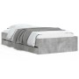 Concrete gray engineered wood bed with drawers 90x190 cm by , Beds and slatted bases - Ref: Foro24-3207325, Price: 161,97 €, ...