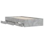 Cama con cajones madera ingeniería gris hormigón 90x190 cm de , Camas y somieres - Ref: Foro24-3207325, Precio: 161,97 €, Des...