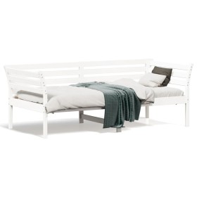 Sofá cama madera maciza de pino blanco 75x190 cm de , Camas y somieres - Ref: Foro24-842883, Precio: 117,99 €, Descuento: %