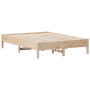 Solid pine wood bed frame 135x190 cm by , Beds and slatted bases - Ref: Foro24-842718, Price: 93,44 €, Discount: %