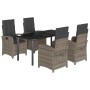 5-piece garden dining set with gray synthetic rattan cushions by , Garden sets - Ref: Foro24-3212364, Price: 841,63 €, Discou...