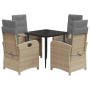 Set comedor de jardín 5 pzas con cojines ratán sintético beige de , Conjuntos de jardín - Ref: Foro24-3212391, Precio: 630,35...