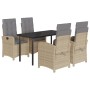 Set comedor de jardín 5 pzas con cojines ratán sintético beige de , Conjuntos de jardín - Ref: Foro24-3212403, Precio: 648,63...