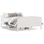 Estructura de cama con cabecero madera pino blanco 135x190 cm de , Camas y somieres - Ref: Foro24-3216183, Precio: 211,42 €, ...