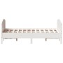 Estructura de cama con cabecero madera pino blanco 135x190 cm de , Camas y somieres - Ref: Foro24-3216183, Precio: 211,42 €, ...