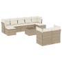 Gartensofa-Set mit beigen Kissen, 10-teilig, synthetisches Rattan von , Gartensets - Ref: Foro24-3250157, Preis: 690,49 €, Ra...