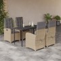 5-piece garden dining set with beige synthetic rattan cushions by , Garden sets - Ref: Foro24-3212393, Price: 661,35 €, Disco...