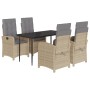 5-piece garden dining set with beige synthetic rattan cushions by , Garden sets - Ref: Foro24-3212393, Price: 661,35 €, Disco...