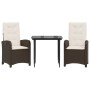 3-piece garden dining set and brown synthetic rattan cushions by , Garden sets - Ref: Foro24-3212330, Price: 364,36 €, Discou...