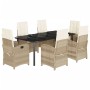 Set comedor de jardín 7 pzas con cojines ratán sintético beige de , Conjuntos de jardín - Ref: Foro24-3212387, Precio: 1,00 €...