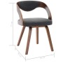 Dining chairs 2 units curved wood and dark gray fabric by vidaXL, dining chairs - Ref: Foro24-283103, Price: 287,21 €, Discou...