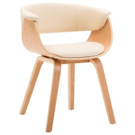 Bentwood and Cream Faux Leather Dining Chair by vidaXL, dining chairs - Ref: Foro24-283130, Price: 177,63 €, Discount: %