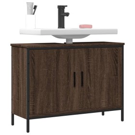 Bathroom sink cabinet engineered wood brown oak 80x30x60 cm by , Dressing tables - Ref: Foro24-842455, Price: 68,90 €, Discou...