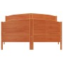 Bed frame with wax brown pine wood headboard 140x190 cm by , Beds and slatted bases - Ref: Foro24-3216181, Price: 215,40 €, D...