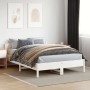 Bed frame with white pine wood headboard 160x200 cm by , Beds and slatted bases - Ref: Foro24-3216195, Price: 205,31 €, Disco...