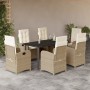 7-piece garden dining set with beige synthetic rattan cushions by , Garden sets - Ref: Foro24-3212385, Price: 979,91 €, Disco...