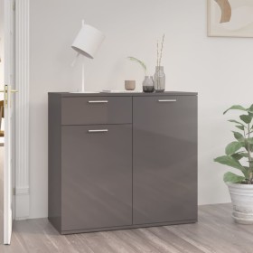 Glossy gray plywood sideboard 80x36x75 cm by , Sideboards - Ref: Foro24-805778, Price: 112,99 €, Discount: %