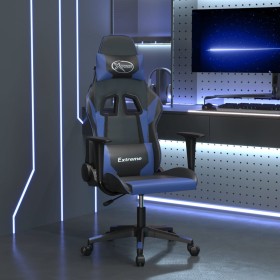 Black and blue synthetic leather massage gaming chair by , Gaming chairs - Ref: Foro24-345445, Price: 126,36 €, Discount: %