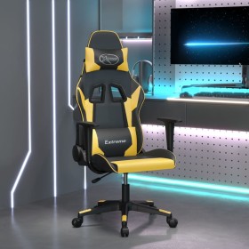 Silla gaming cuero sintético negro y dorado de , Sillones para videojuegos - Ref: Foro24-3143689, Precio: 127,99 €, Descuento: %