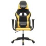 Silla gaming cuero sintético negro y dorado de , Sillones para videojuegos - Ref: Foro24-3143689, Precio: 127,50 €, Descuento: %