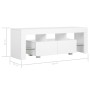 Mueble para TV con luces LED blanco brillante 130x35x45 cm de vidaXL, Muebles TV - Ref: Foro24-283734, Precio: 143,99 €, Desc...