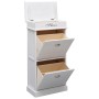 Mueble zapatero de madera de Paulownia blanco 50x28x98 cm de vidaXL, Zapateros y organizadores de calzado - Ref: Foro24-28408...