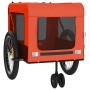 Pet Bicycle Trailer Iron Oxford Cloth Orange Black by , pet strollers - Ref: Foro24-93942, Price: 105,99 €, Discount: %