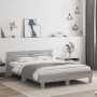 Cama con cabecero madera de ingeniería gris Sonoma 150x200 cm de , Camas y somieres - Ref: Foro24-3207418, Precio: 151,31 €, ...