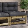 Garden sofa without armrests with cushions made of impregnated pine wood. by , Modular outdoor sofas - Ref: Foro24-838084, Pr...