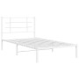 Estructura de cama de metal con cabecero blanco 100x190 cm de , Camas y somieres - Ref: Foro24-355604, Precio: 55,58 €, Descu...