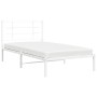 Estructura de cama de metal con cabecero blanco 100x190 cm de , Camas y somieres - Ref: Foro24-355604, Precio: 55,58 €, Descu...