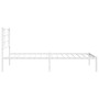 Estructura de cama de metal con cabecero blanco 100x190 cm de , Camas y somieres - Ref: Foro24-355604, Precio: 55,58 €, Descu...