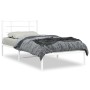 Metal bed frame with white headboard 107x203 cm by , Beds and slatted bases - Ref: Foro24-355606, Price: 59,40 €, Discount: %